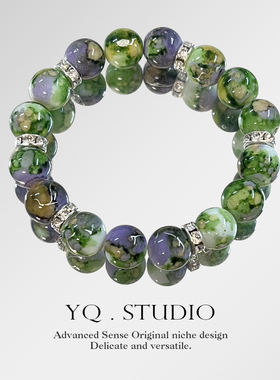 YQ.STUDIO | 原创春意安然油画感多巴胺手串送女生闺蜜生日礼物