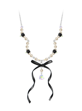 YQ.STUDIO|矜贵气质蝴蝶结飘带铃铛施家珍珠项链精致梦幻甜美颈链