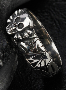 metalmadman骷髅头银饰925纯银