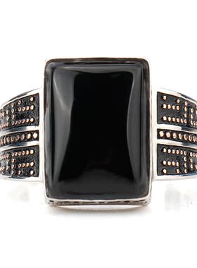 纯银欧美风复古玫瑰金戒子