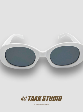 网红欧美个性椭圆墨镜