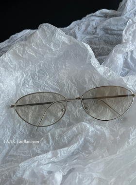 复古老钱风超轻猫眼银框墨镜