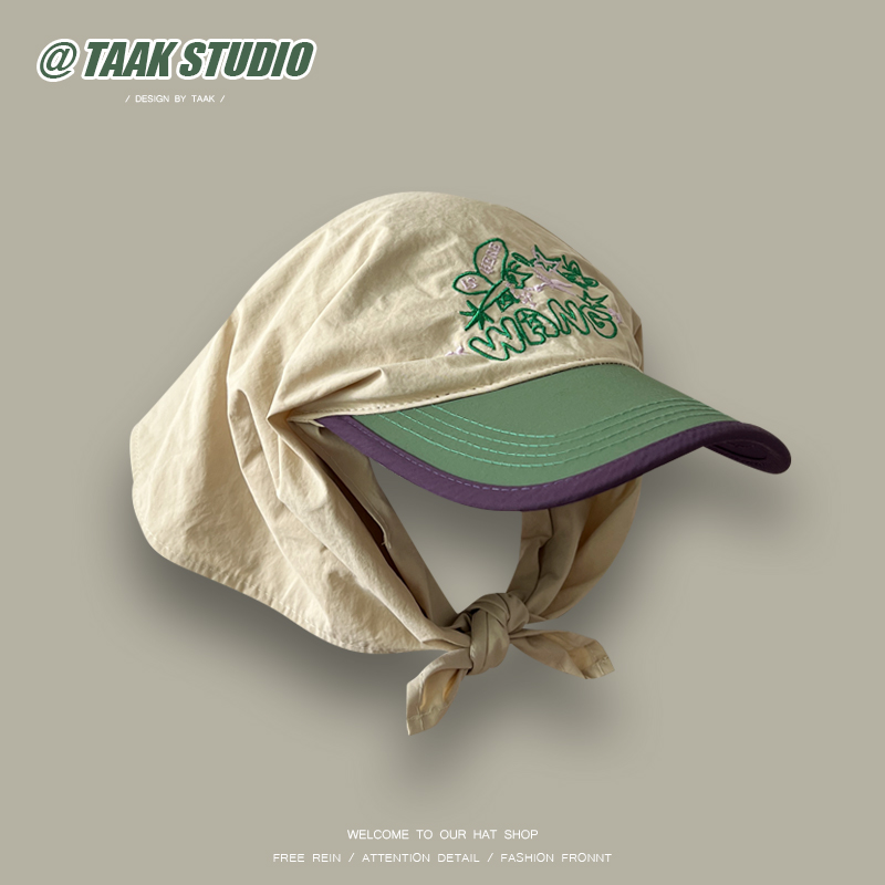 多种戴法头巾帽子小众速干遮阳帽女户外露营鸭舌帽滑板包头棒球帽 - 图2