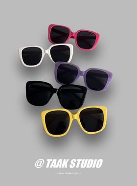 韩国网红Y2K玫红色墨镜女