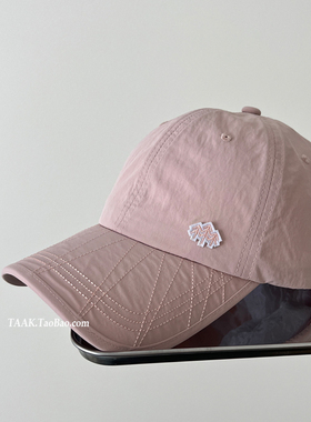 TAAK黄色户外速干棒球帽子女夏季韩版百搭字母刺绣显脸小鸭舌帽潮