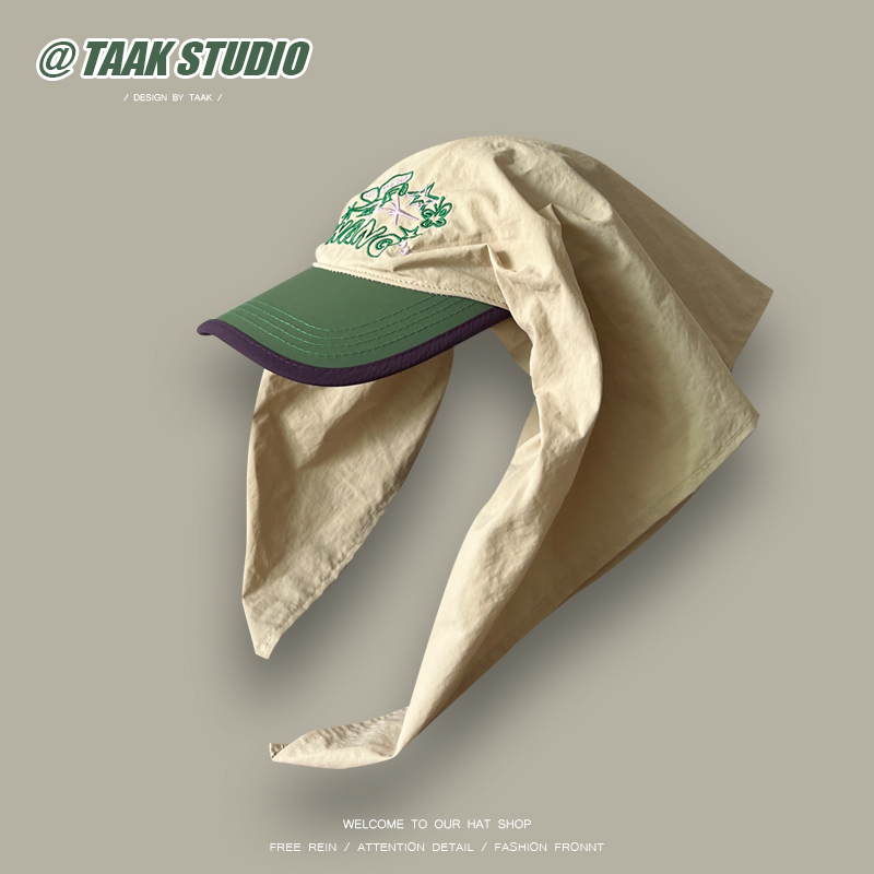 多种戴法头巾帽子小众速干遮阳帽女户外露营鸭舌帽滑板包头棒球帽 - 图1