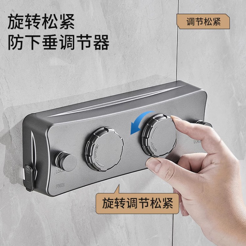 隐形伸缩晾衣绳晾衣免打孔卫生间晾衣架室内收缩阳台晒凉神器衣服 - 图0