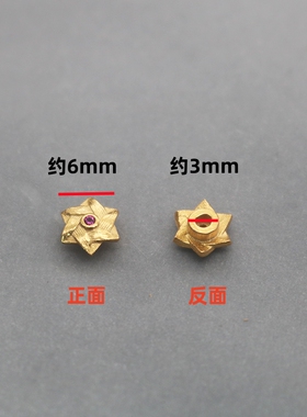 文玩镶嵌银标六芒星睿智之星diy镶嵌猴头椰蒂核桃镶嵌厂家直销