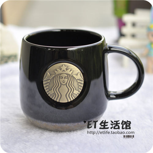 星巴克杯子 经典logo黑色男士圣诞礼物马克杯情侣对杯咖啡杯 限量 - 图3