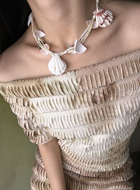 波西米亚风度假天然麻绳贝壳海星海螺项链项饰腰带