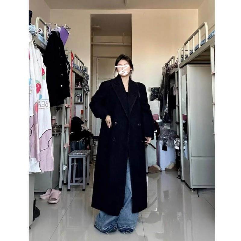 高级感黑色羽绒服毛呢外套女2024秋冬新款90白鸭绒羽绒内胆呢大衣,淘宝优惠券,粉丝福利购,淘宝优惠卷