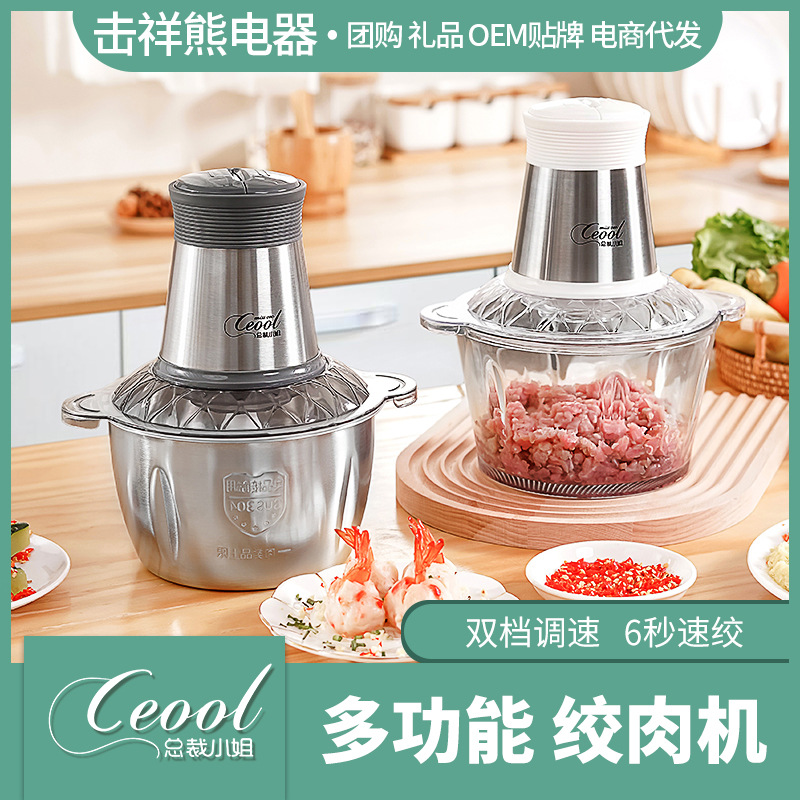 总裁小姐 绞肉机家用和面搅拌多功能碎肉破壁机家用小家电blender