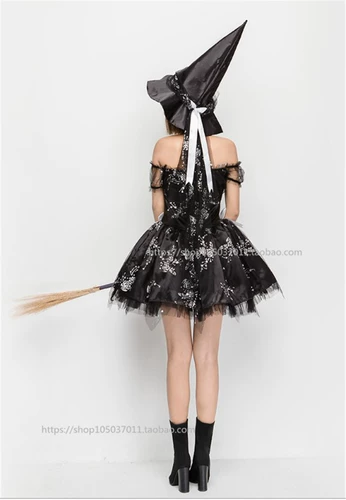 Костюм ведьмы, костюм на Хэллоуин для взрослых, косплей, юбка ведьмы, черный сетчатый костюм ведьмы