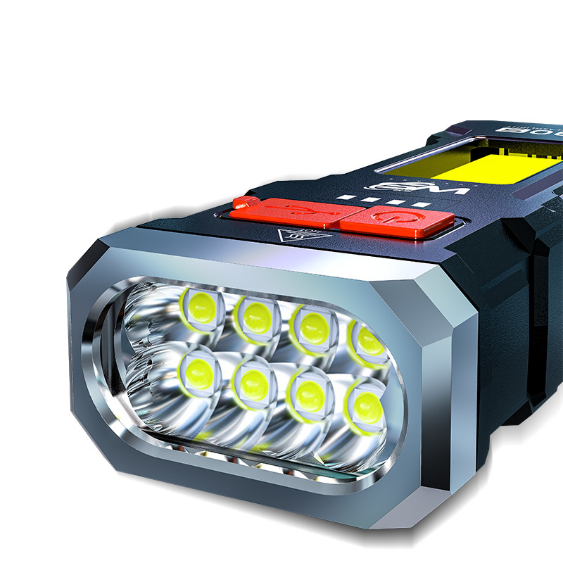 Cross-border new portable dual light source flashlight TYPE-C fast charging multi-function eight-wick work light emergency hand.2