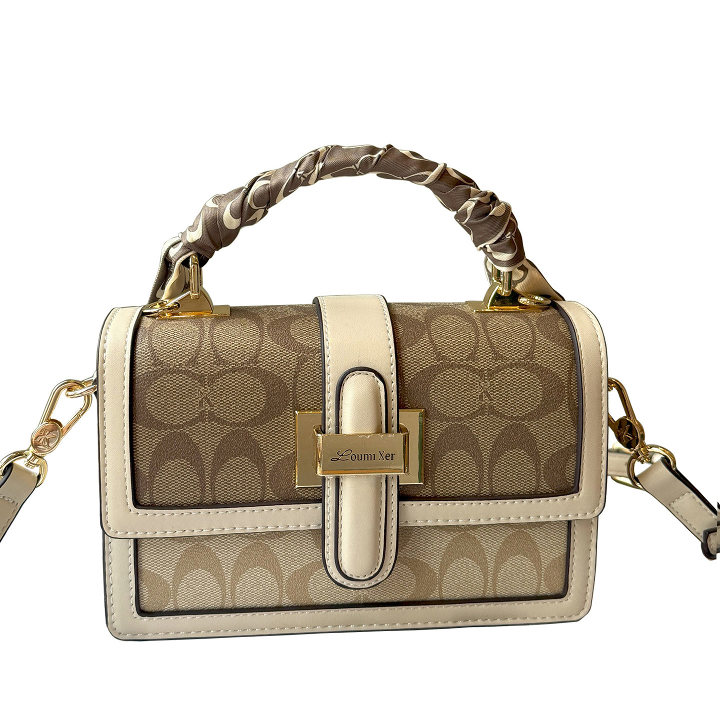 品牌正品真皮包包斜挎小方包女式2025新款时尚老花单肩手提小包,淘宝优惠券,粉丝福利购,淘宝优惠卷