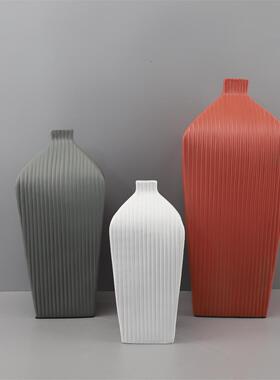 北欧创意莫兰迪色小口径花瓶桌面摆件客厅餐厅卧室酒店家居装饰品