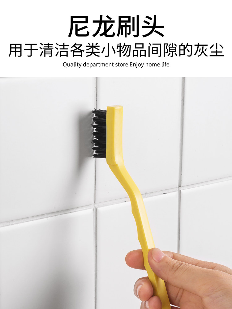 家用煤气灶钢丝刷长柄灶台缝隙清洁小刷子硬毛尼龙厨房铜丝清洁刷
