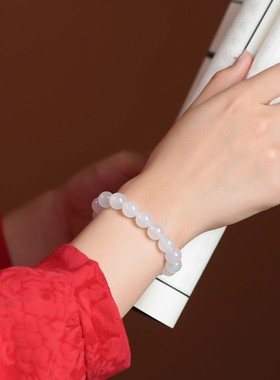 白玛瑙手串平安健康情侣定情