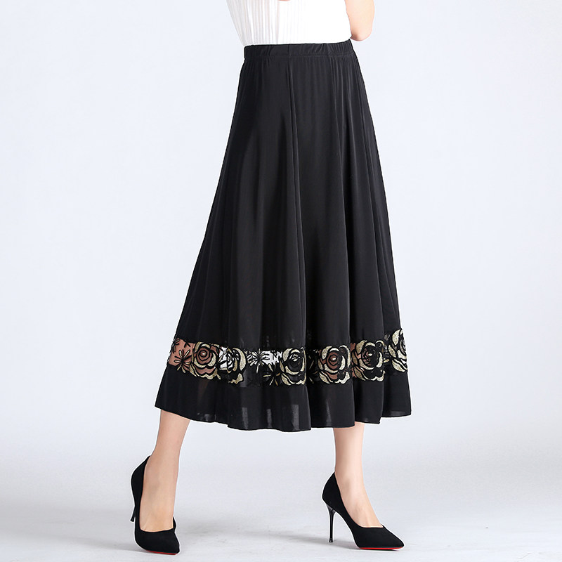 中老年女士夏季半身裙妈妈装百褶裙 馨暖绒中老年女装