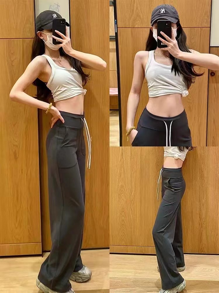 lulu瑜伽裤休闲直筒长裤抽绳高腰垂感宽松阔腿裤健身跑步高腰长裤,淘宝优惠券,粉丝福利购,淘宝优惠卷