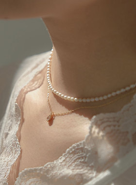 原创设计法式天然淡水水滴小珍珠