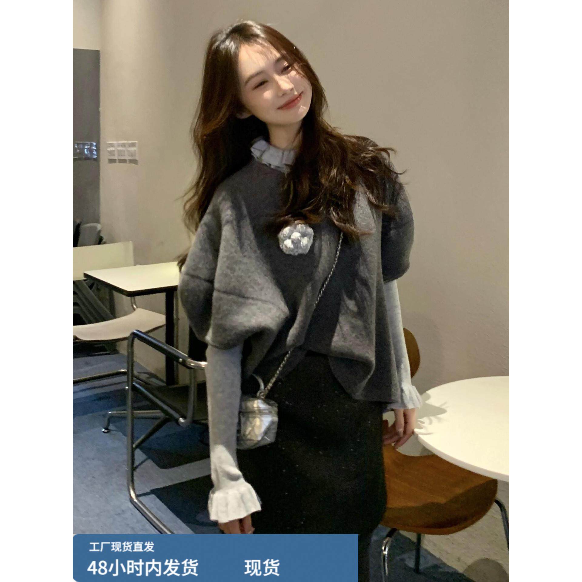 韩系灰色小香风套装女秋冬季2025新款巨好看的气质一整套ootd穿搭,淘宝优惠券,粉丝福利购,淘宝优惠卷