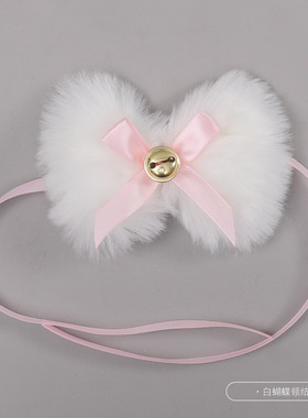 蕾丝领结圣诞脖子铃铛choker圣诞节丝带红色粉色白色男项圈女仆