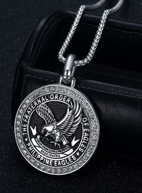 菲律宾鹰雕鹰食猴鹰戒指吊坠