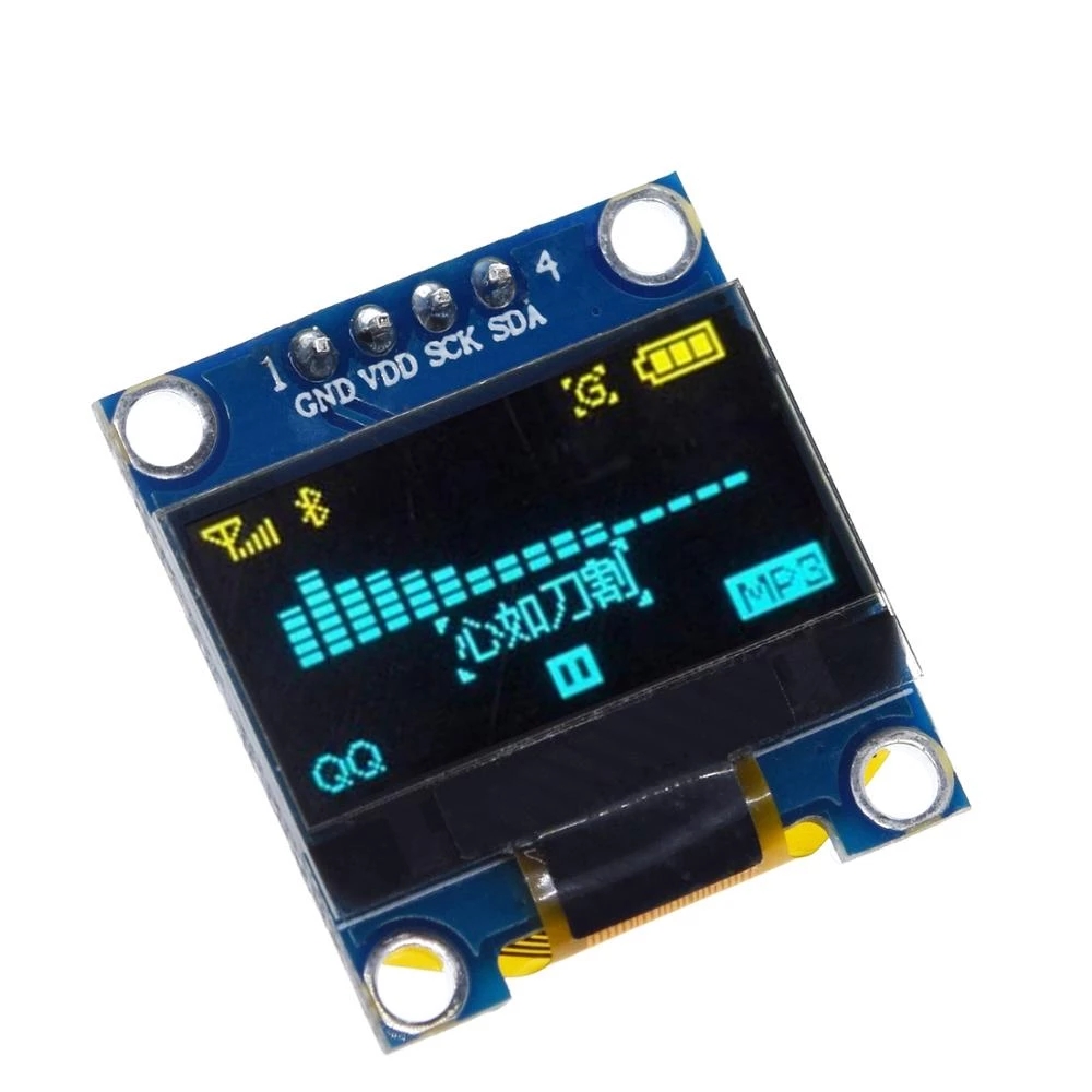 0.96寸OLED液晶屏显示模块12864 SPI 蓝色黄色白色 stm32/51/例程 - 图0