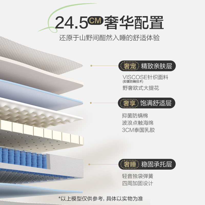 【舒缦3.0】喜临门官方加厚乳胶偏软家用卧室席梦思独袋弹簧床垫,淘宝优惠券,粉丝福利购,淘宝优惠卷