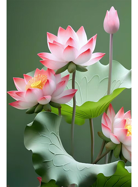 入户玄关装饰画自粘贴画荷花