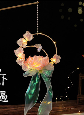 古风花灯汉服手提灯笼中秋节元宵节发光花灯拍照道具国风宫灯挂饰