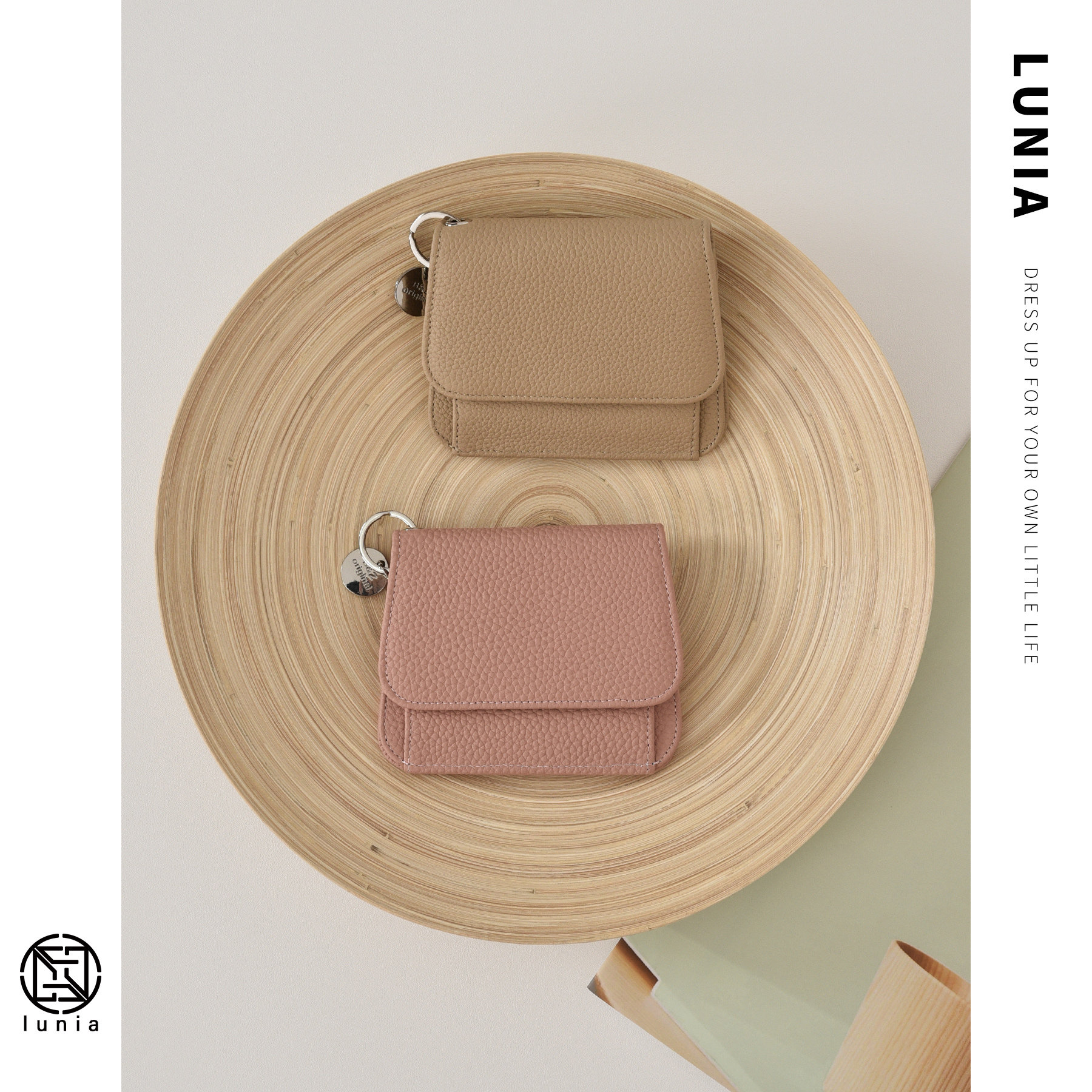 韩版ins短款简约超薄女卡包零钱包 lunia路尼亚钱包