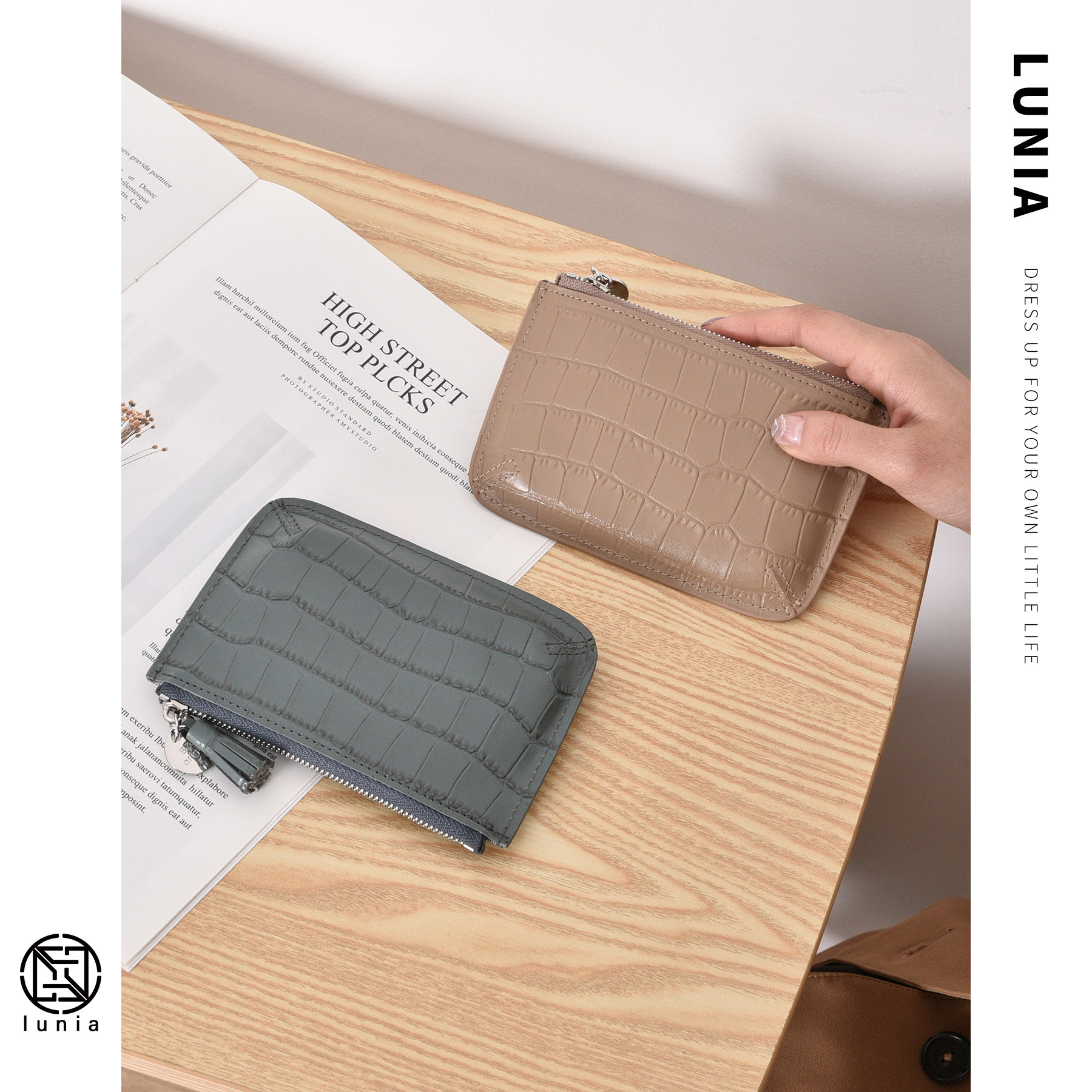 ins欧美真皮女2021新款网红小钱包 lunia路尼亚钱包