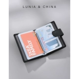 Вместительный и большой маленький картхолдер подходит для мужчин и женщин для визитных карточек, из натуральной кожи