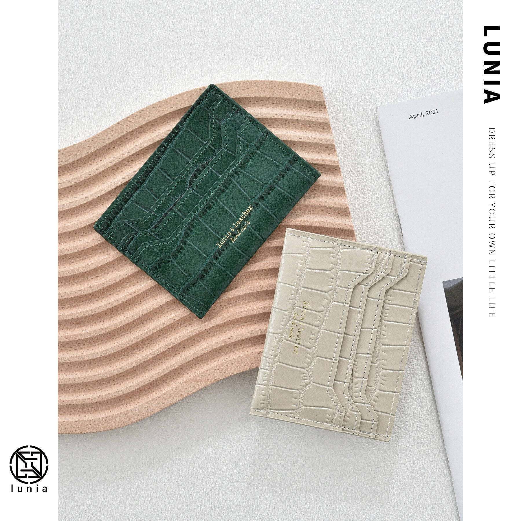 韩国东大门bucks leather超薄钱包 lunia路尼亚卡包