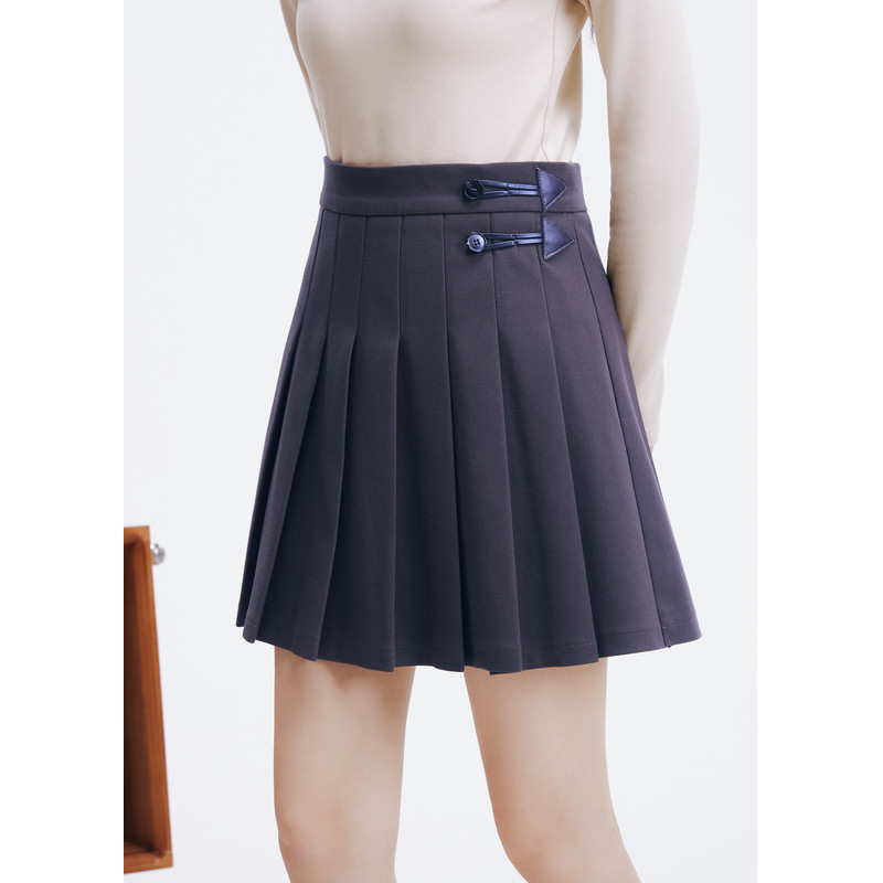 紫涵学院风短款百褶裙女冬季新款复古咖格短裙休闲收腰显瘦a字裙,淘宝优惠券,粉丝福利购,淘宝优惠卷