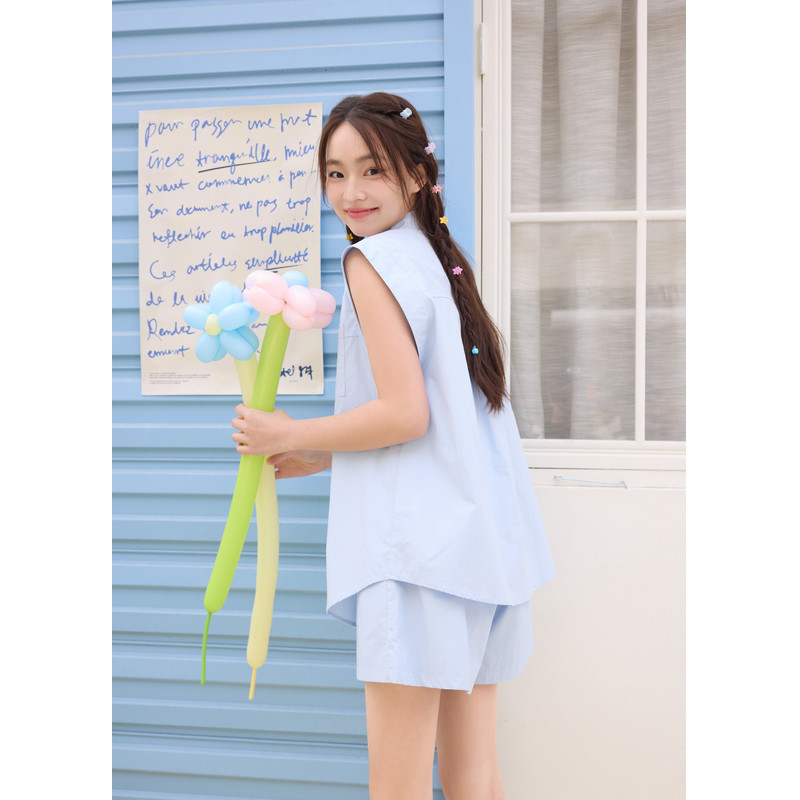 紫涵圆领背心吊带小飞袖衬衫外套高腰短裤上下三件套装女夏季新款,淘宝优惠券,粉丝福利购,淘宝优惠卷