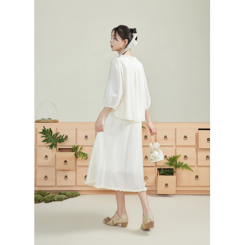 紫涵新中式圆领小衫半身裙两件套女夏季新款甜美休闲国风时尚套装,淘宝优惠券,粉丝福利购,淘宝优惠卷