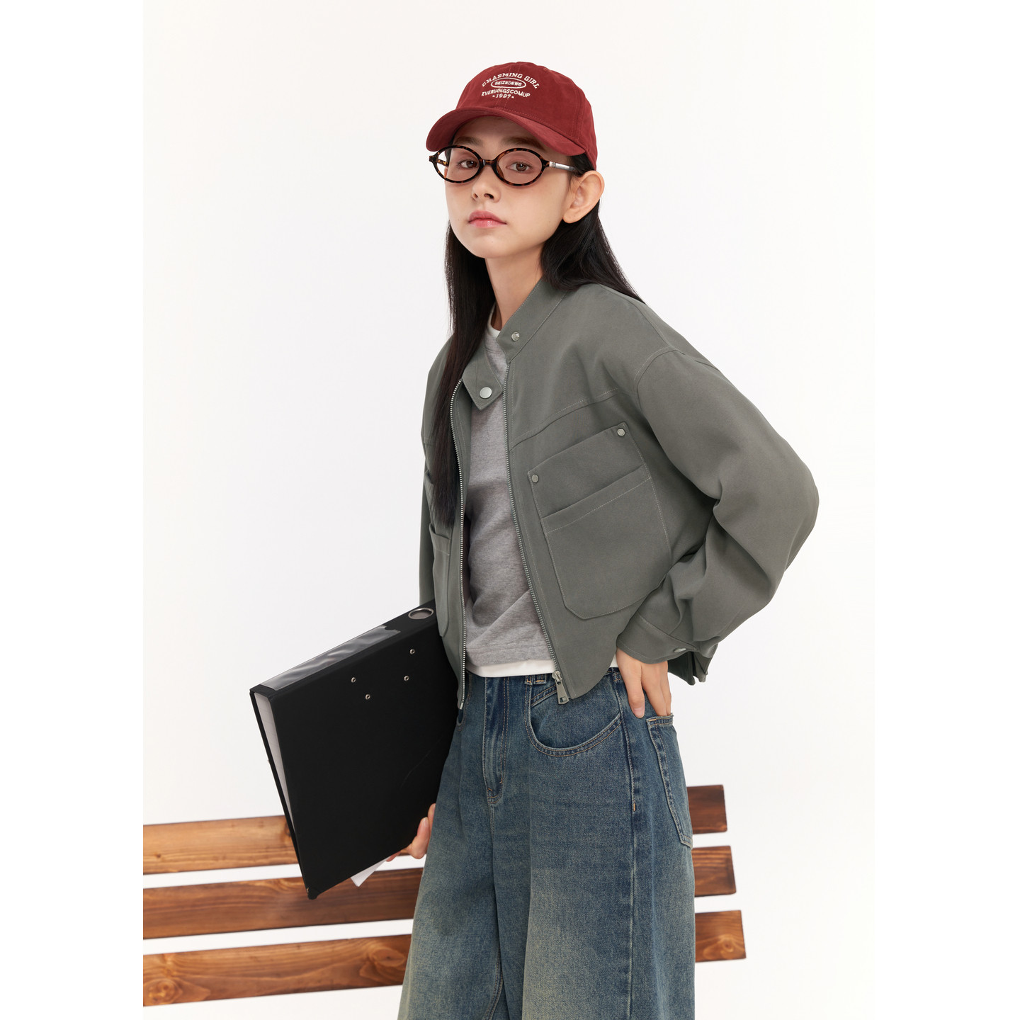 紫涵复古短外套女秋季新款休闲通勤工装风口袋气质小个子拉链上衣,淘宝优惠券,粉丝福利购,淘宝优惠卷