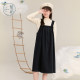 Zihan fungus wide-brimmed suspender dress for women winter new sweet loose versatile layered mid-length a-line skirt