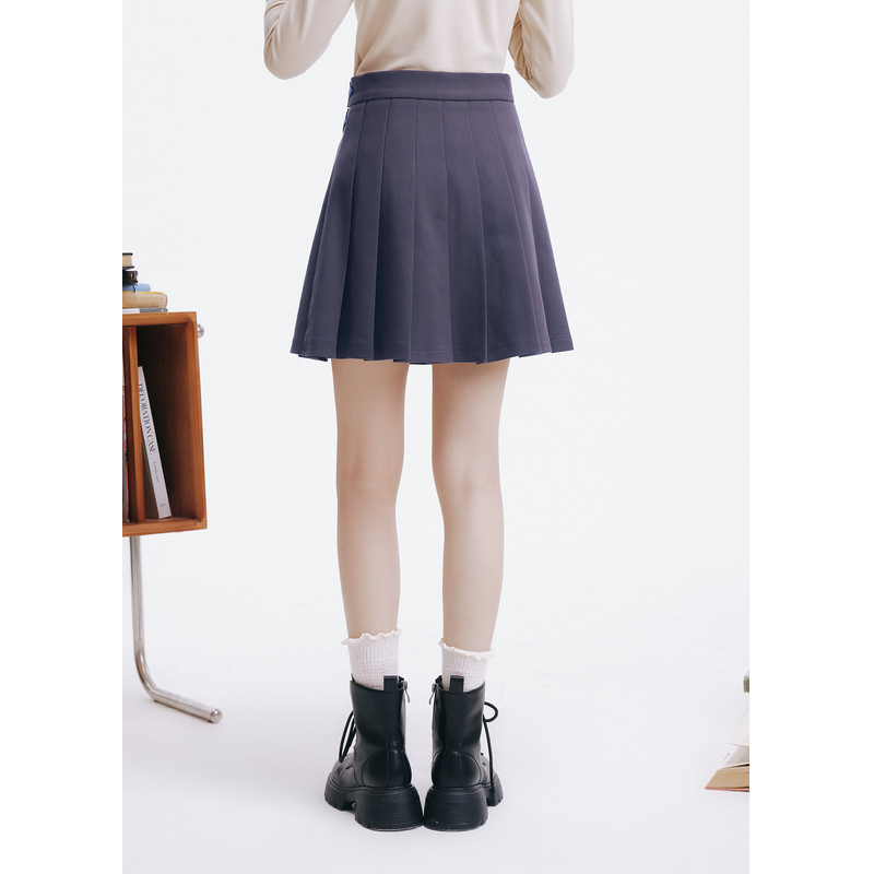 紫涵学院风短款百褶裙女冬季新款复古咖格短裙休闲收腰显瘦a字裙,淘宝优惠券,粉丝福利购,淘宝优惠卷