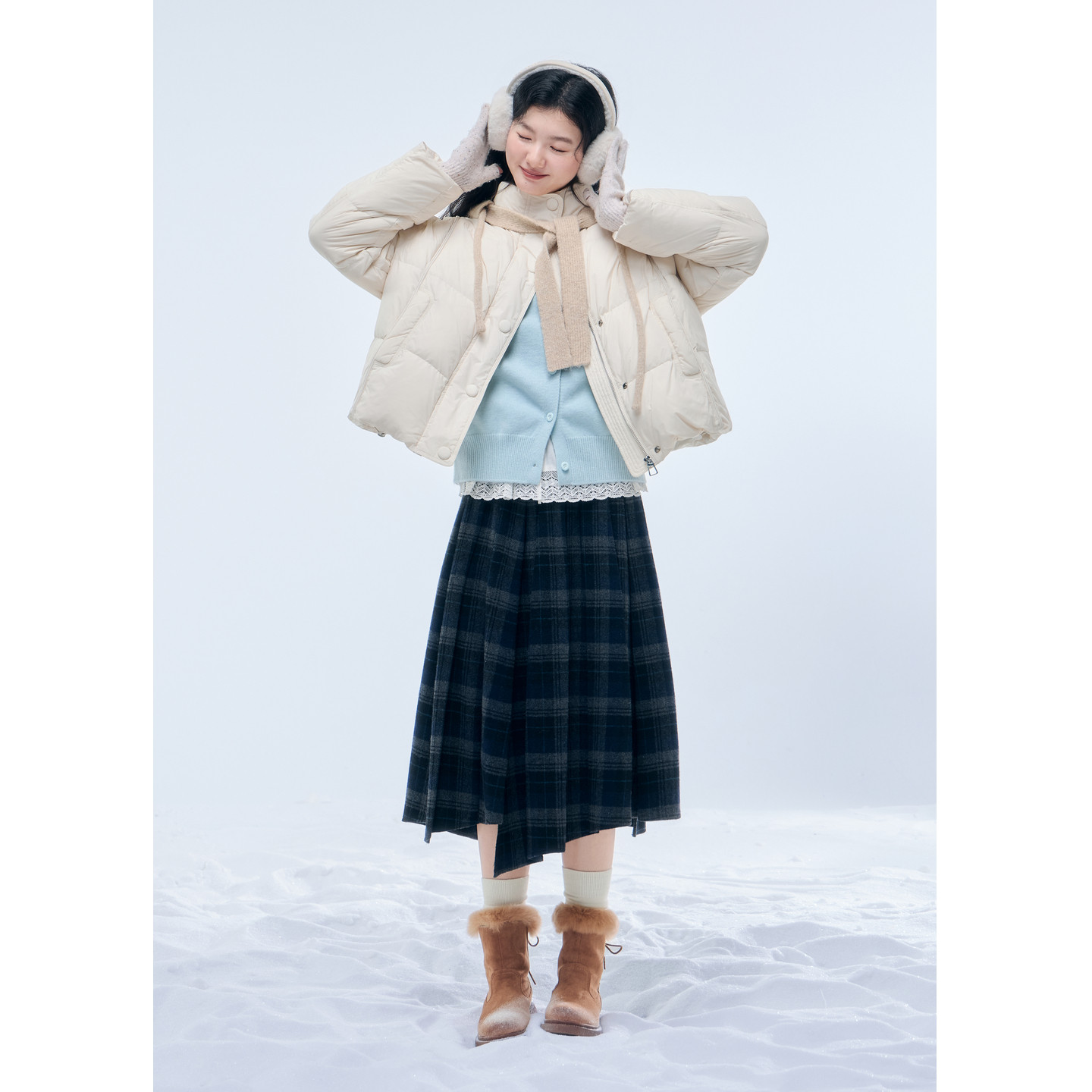 紫涵短款立领羽绒服女2025冬季新款简约宽松小个子针织帽鸭绒外套,淘宝优惠券,粉丝福利购,淘宝优惠卷