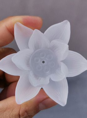 迟礼莲香炉莲花摆件香插