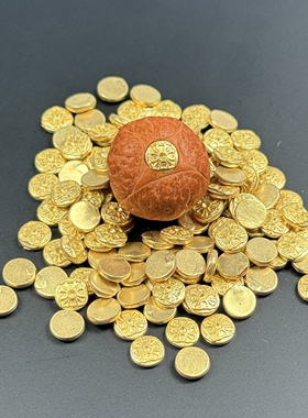 不掉色纯黄铜镶嵌标克罗六芒星面具三角凤眼菩提星月配件文玩配饰