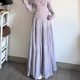 Plus size spring and summer high waist pleated skirt large skirt cake skirt fat mm covering crotch purple mid-length a-line long skirt