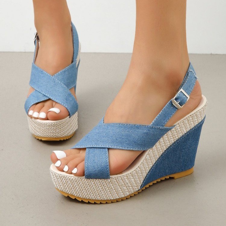 women high heel sandals summer shoes plus size 42 女大码凉鞋 - 图1