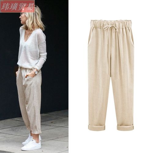 women pants plus size trouser colours elastic summer clothes-图0