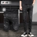 Mùa xuân và mùa hè thương hiệu quần jeans nam Slim phiên bản Hàn Quốc của xu hướng quần co giãn màu đen - Quần jean