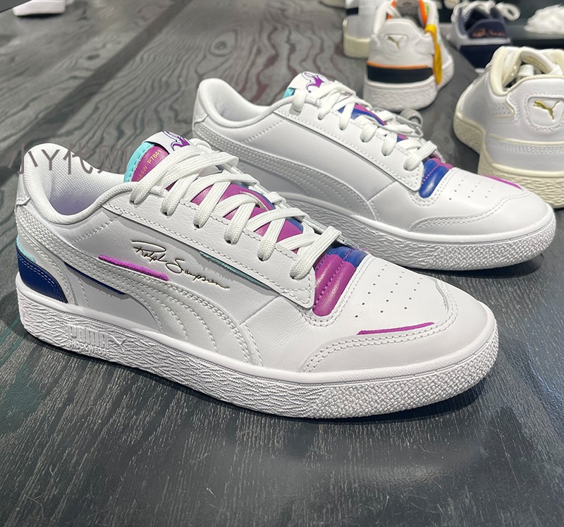 PUMA 男女同款情侣拼接撞色白色系带低帮休闲板鞋  374927 352634